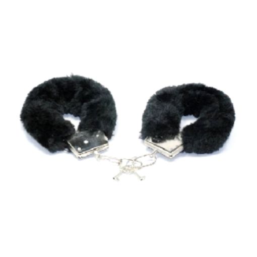 Novelty Fluffy Handcuffs Black